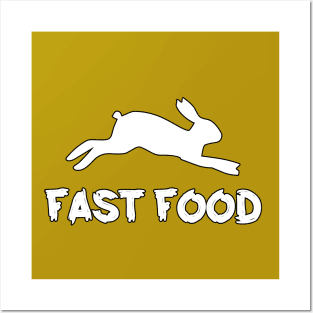 Hoppy Meals - Funny Fast Food Rabbit Posters and Art